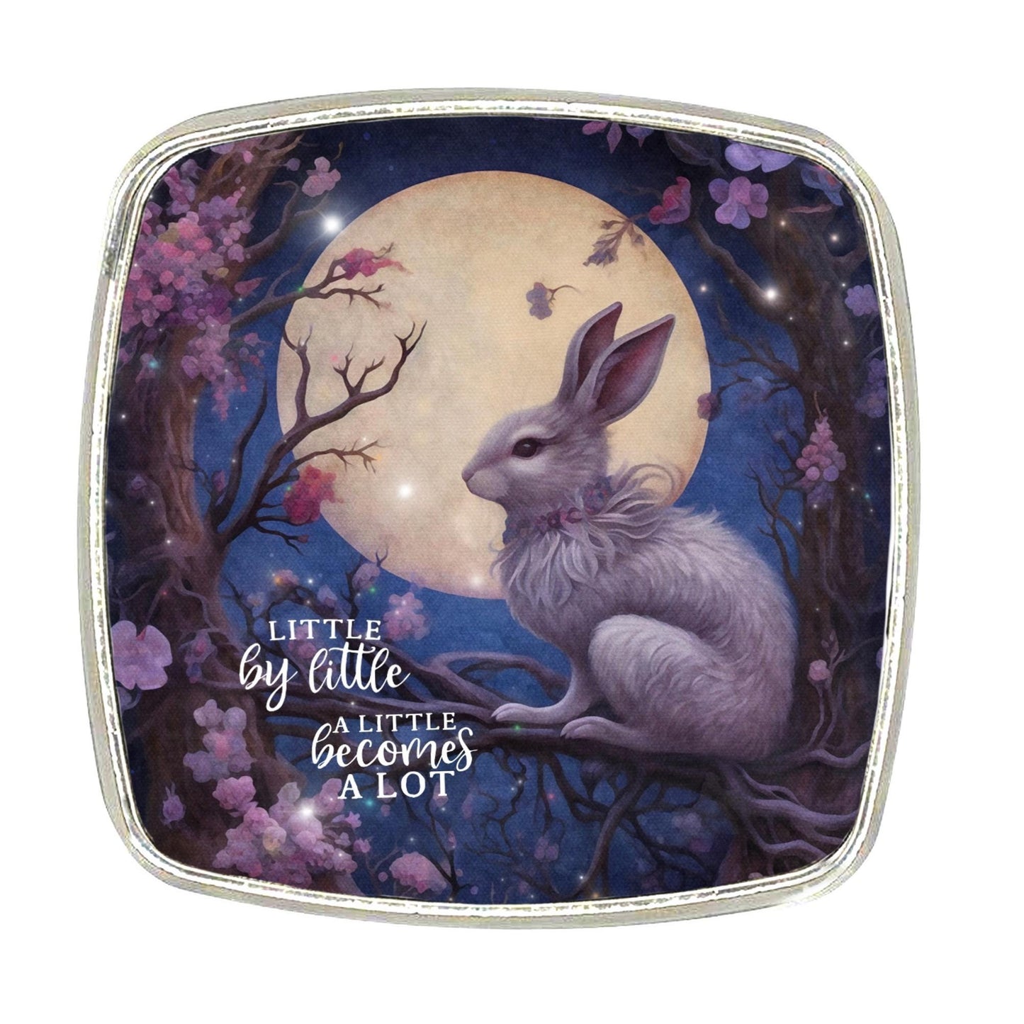 White Hare - Chrome Finish Large Magnet - Motivational Quote