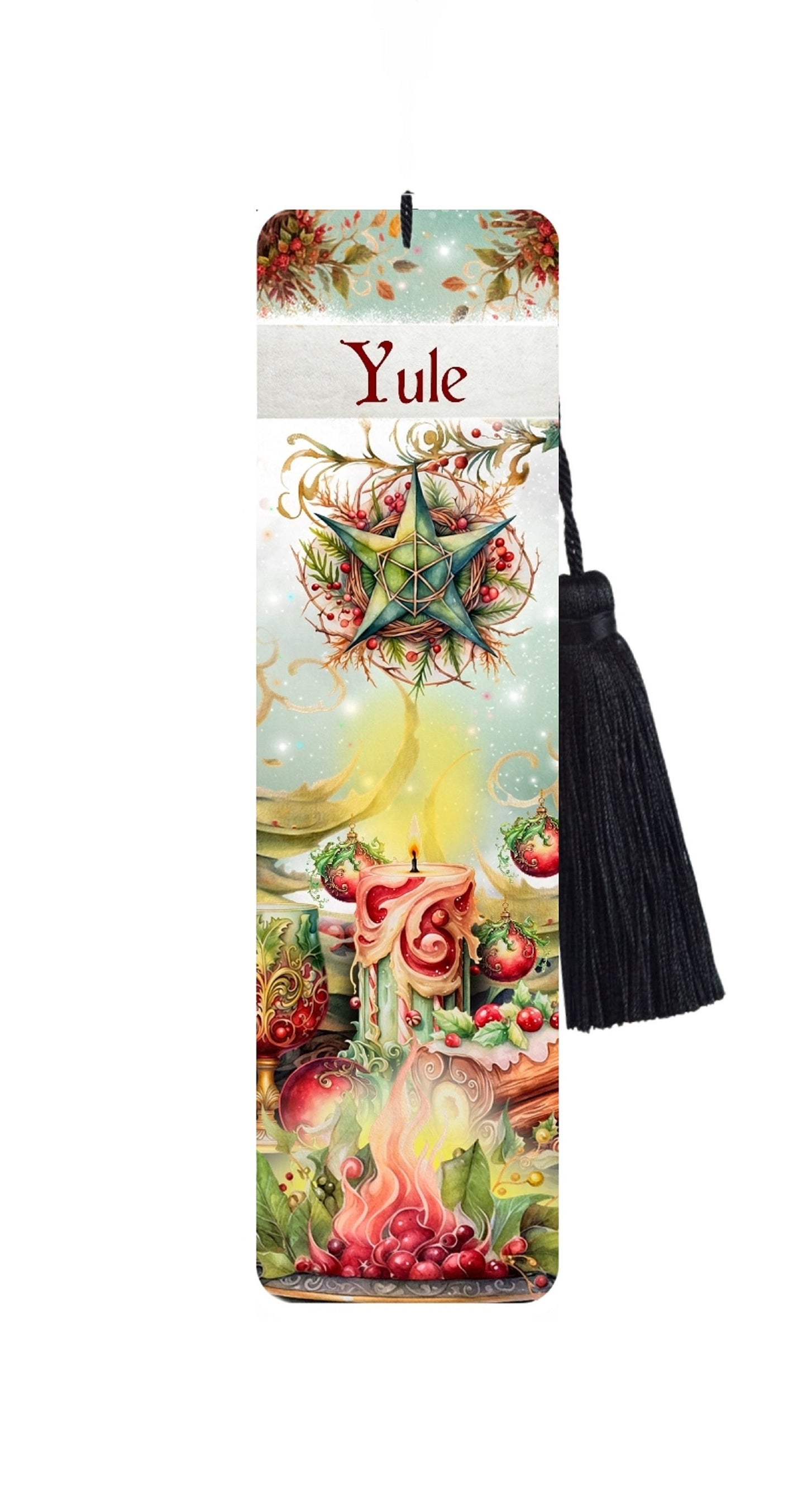 Large Metal Bookmark With Tassel - Sabbats - Litha, Mabon, Ostara, Samhain, Yule, Lammas, Beltane, Imbolc.