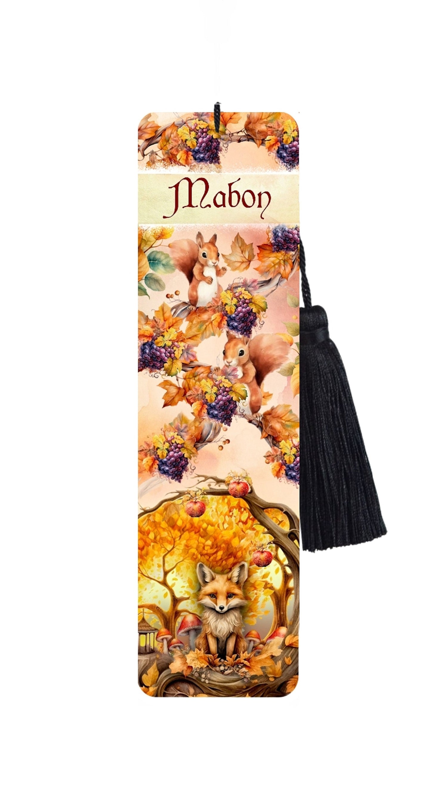 Large Metal Bookmark With Tassel - Sabbats - Litha, Mabon, Ostara, Samhain, Yule, Lammas, Beltane, Imbolc.