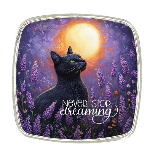 Chrome Magnet: Large, Strong - Moongazing Black Cat
