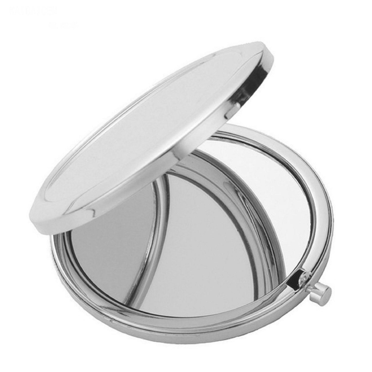 Floral Mirror - Smoke Black - Large Double Compact Mirror - Vintage Rose