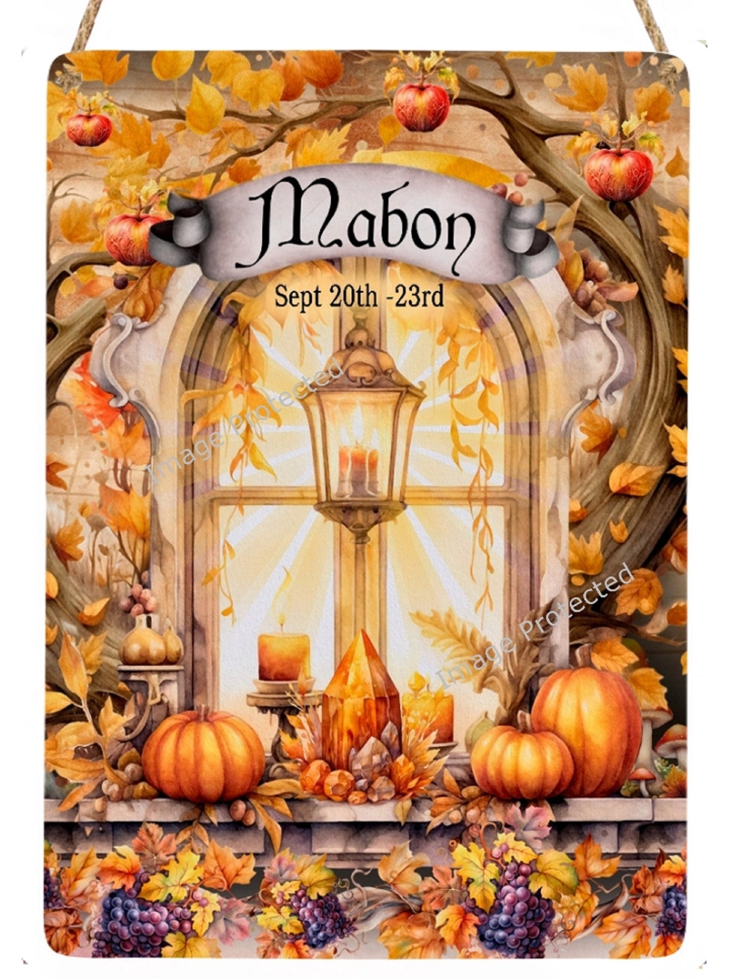 Hanging Metal Sabbat Signs - Litha, Inbolc, Lammas, Ostara, Mabon, Samhain, Yule, Beltane.