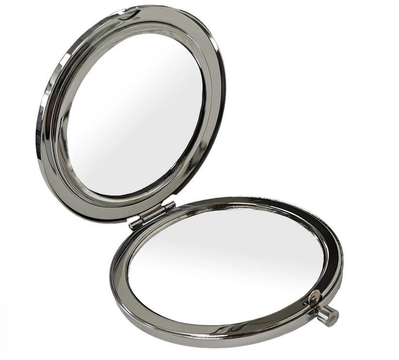 Daisy Cat Compact Mirror - Smoke Black Double Mirror, 7cm