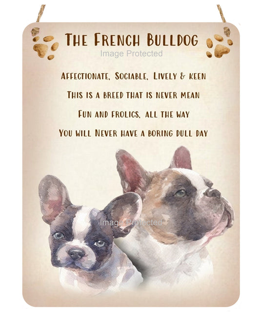 Metal Dog Sign - The French Bulldog