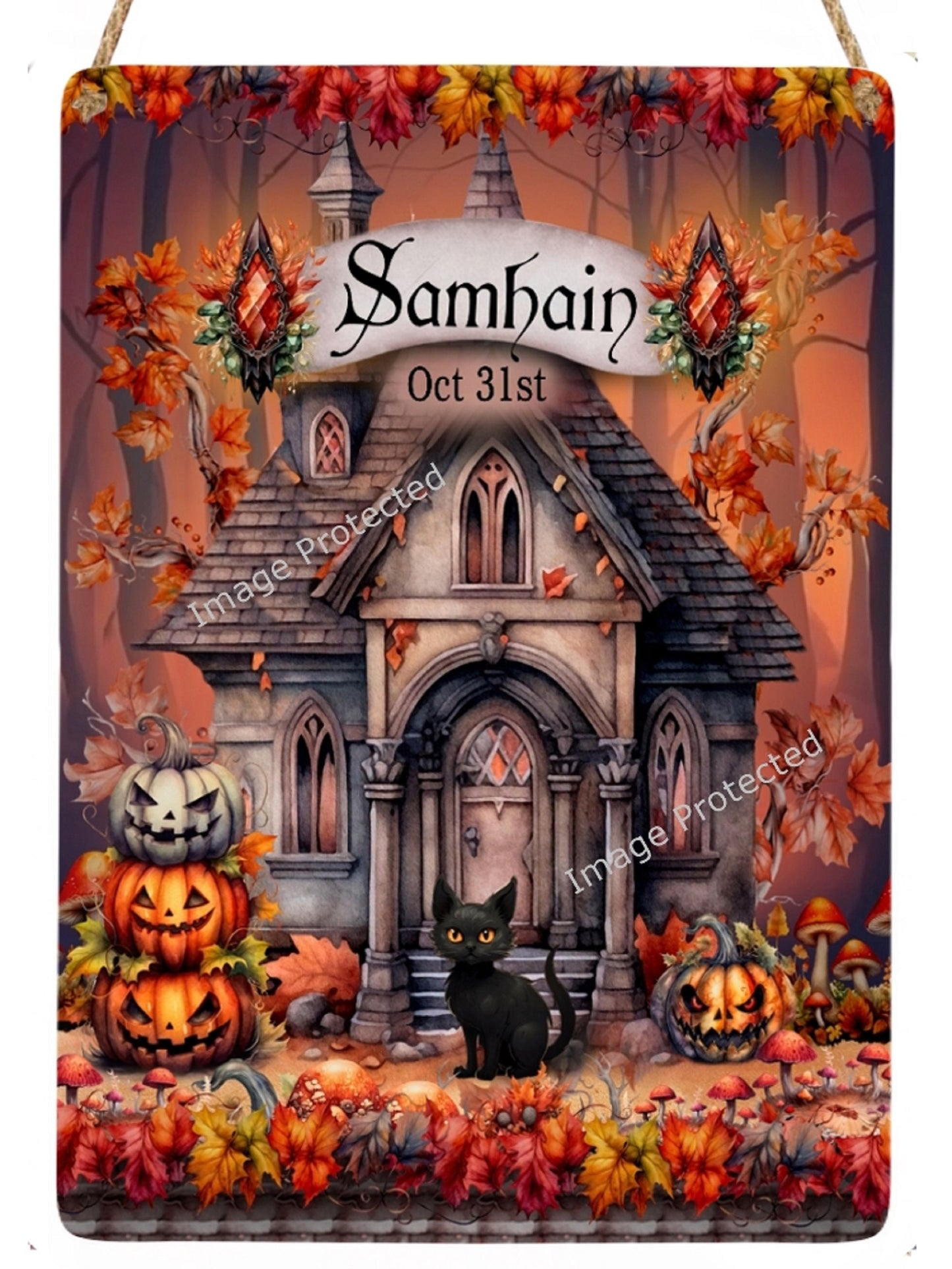 Hanging Metal Sabbat Signs - Litha, Inbolc, Lammas, Ostara, Mabon, Samhain, Yule, Beltane.