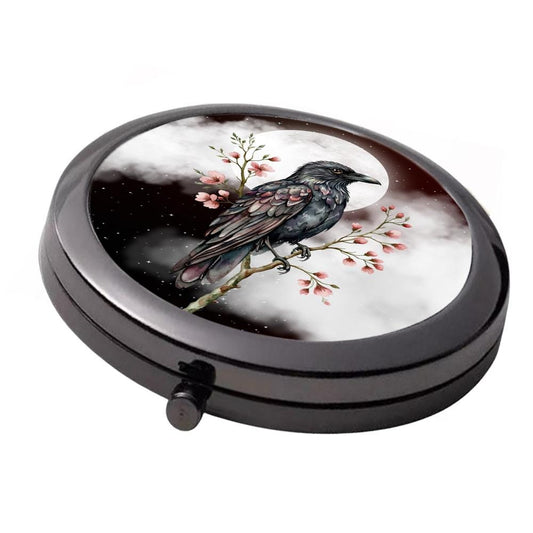 Raven Compact Mirror - Smoke Black Double Mirror