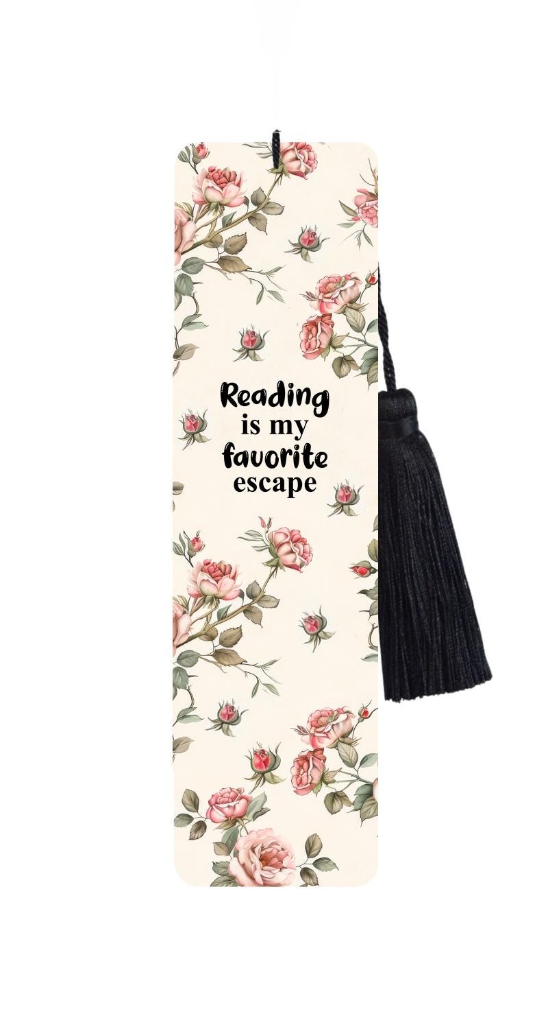 Floral Collection - Vintage Rose  Metal Bookmark with Tassel: Funny Reader Gift