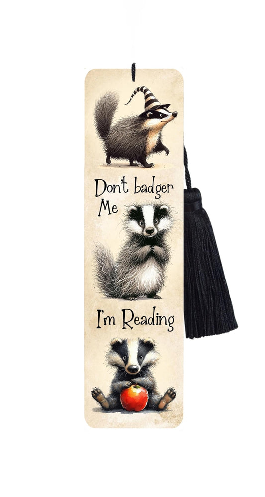 Badger Metal Bookmark with Tassel: Funny Reader Gift