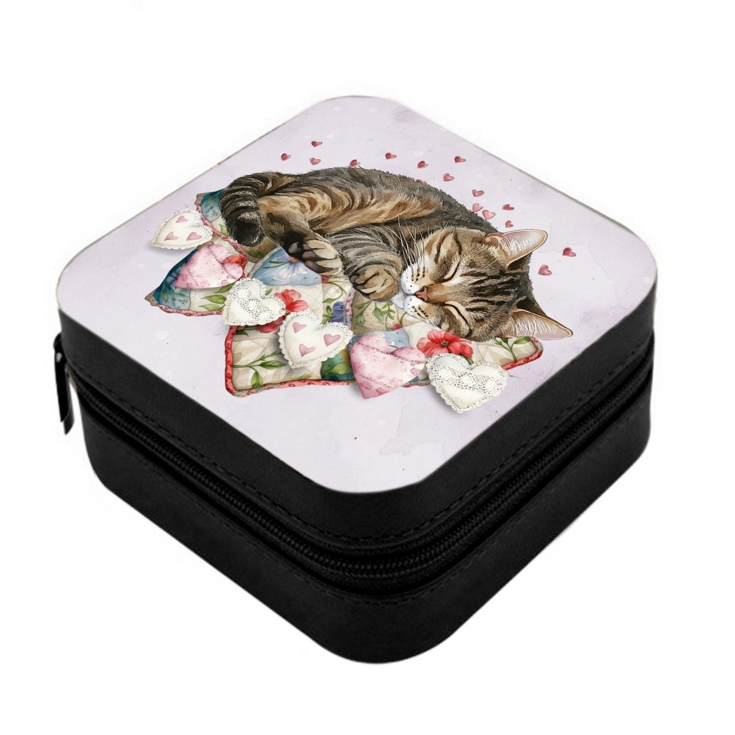Sleeping Tabby Cat Small Jewellery Box