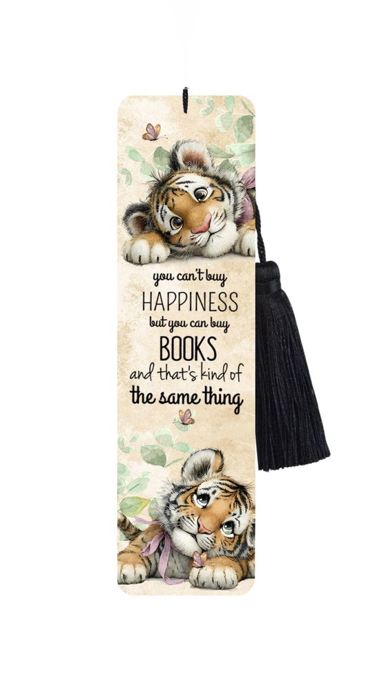 Tiger Metal Bookmark with Tassel: Funny Reader Gift
