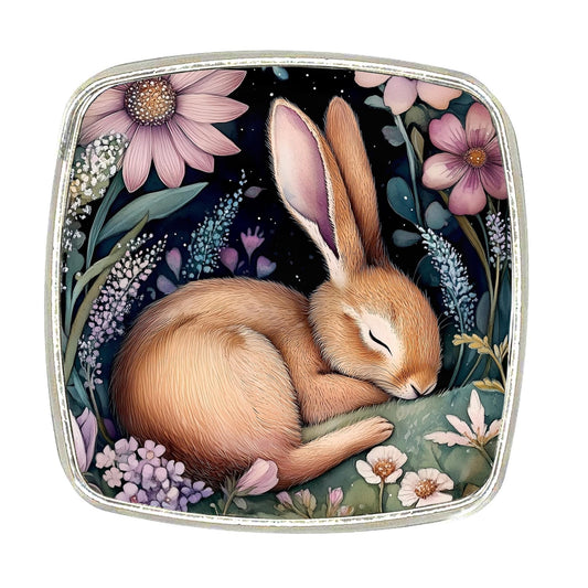 Sleeping Rabbit - Chrome Finish Large Magnet