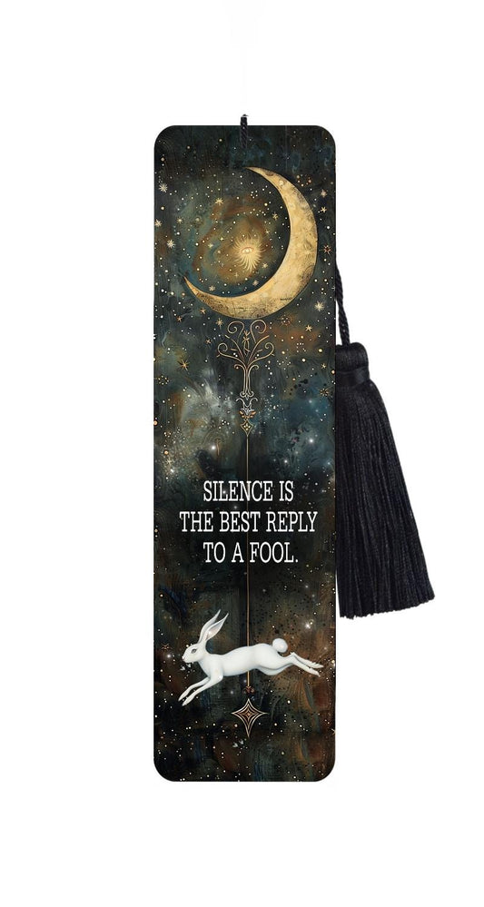Hare Bookmark with Black Tassel - Celestial Metal Bookmark