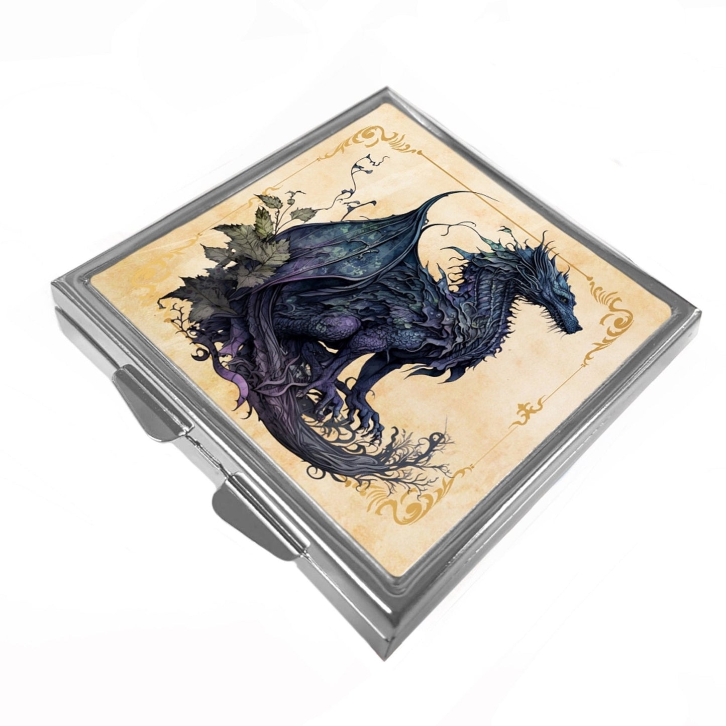Square Pill/Trinket Box - Dragon Box