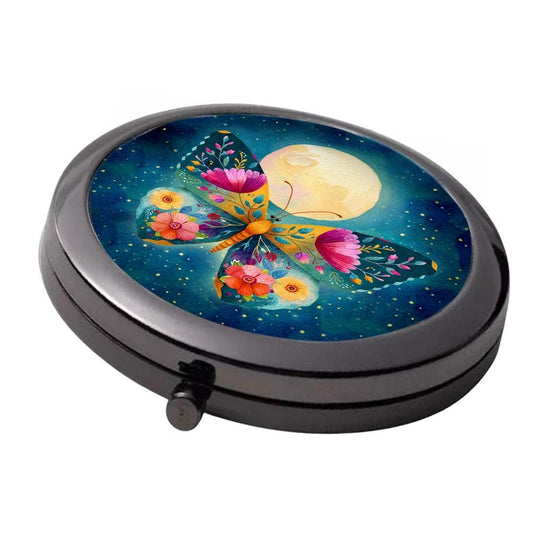 Butterfly Mirror - Smoke Black - Large Double Compact Mirror