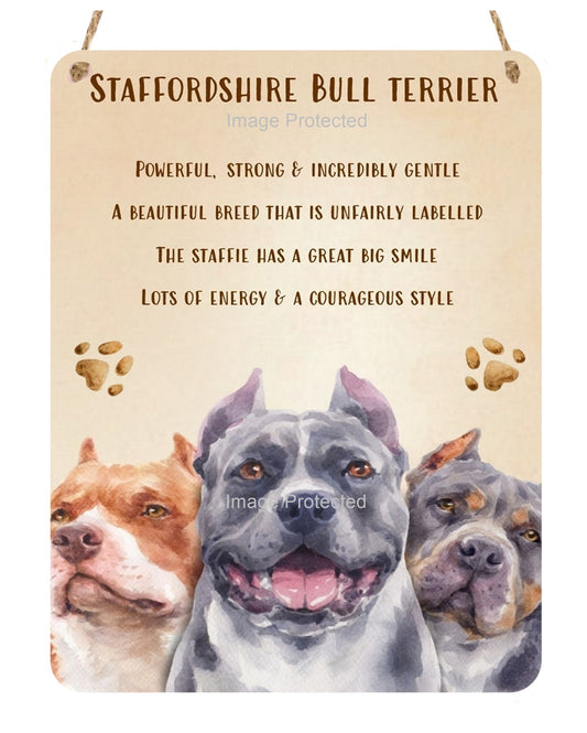 Metal Dog Sign - The Staffie, Staffordshire Bull Terrier