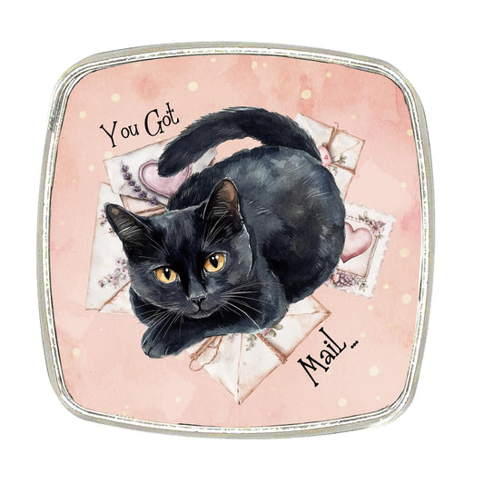 Black Cat Magnet: Chrome Finish, Cottage Core Decor