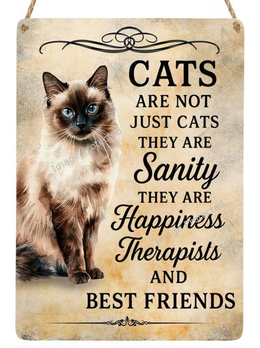Siamese Cat Metal Wall Sign, Cat Lover Home Decor