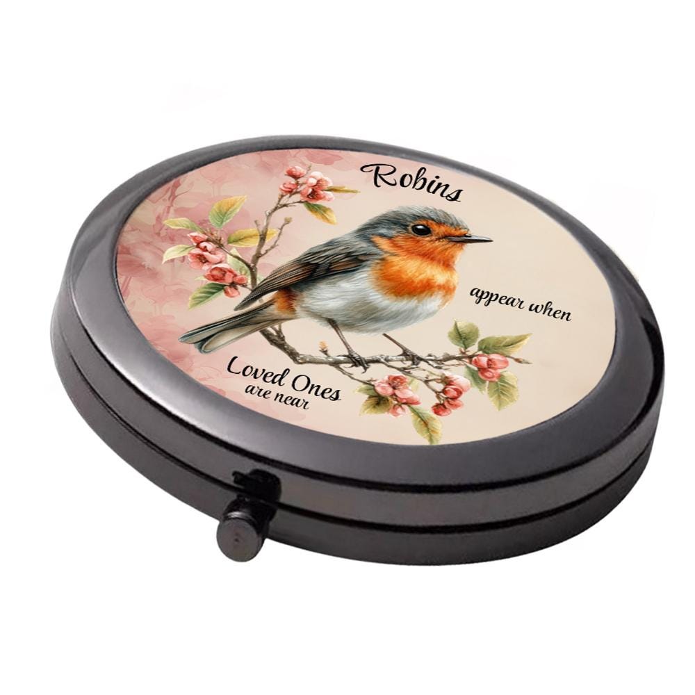 Robin Mirror - Smoke Black - Large Double Compact Mirror