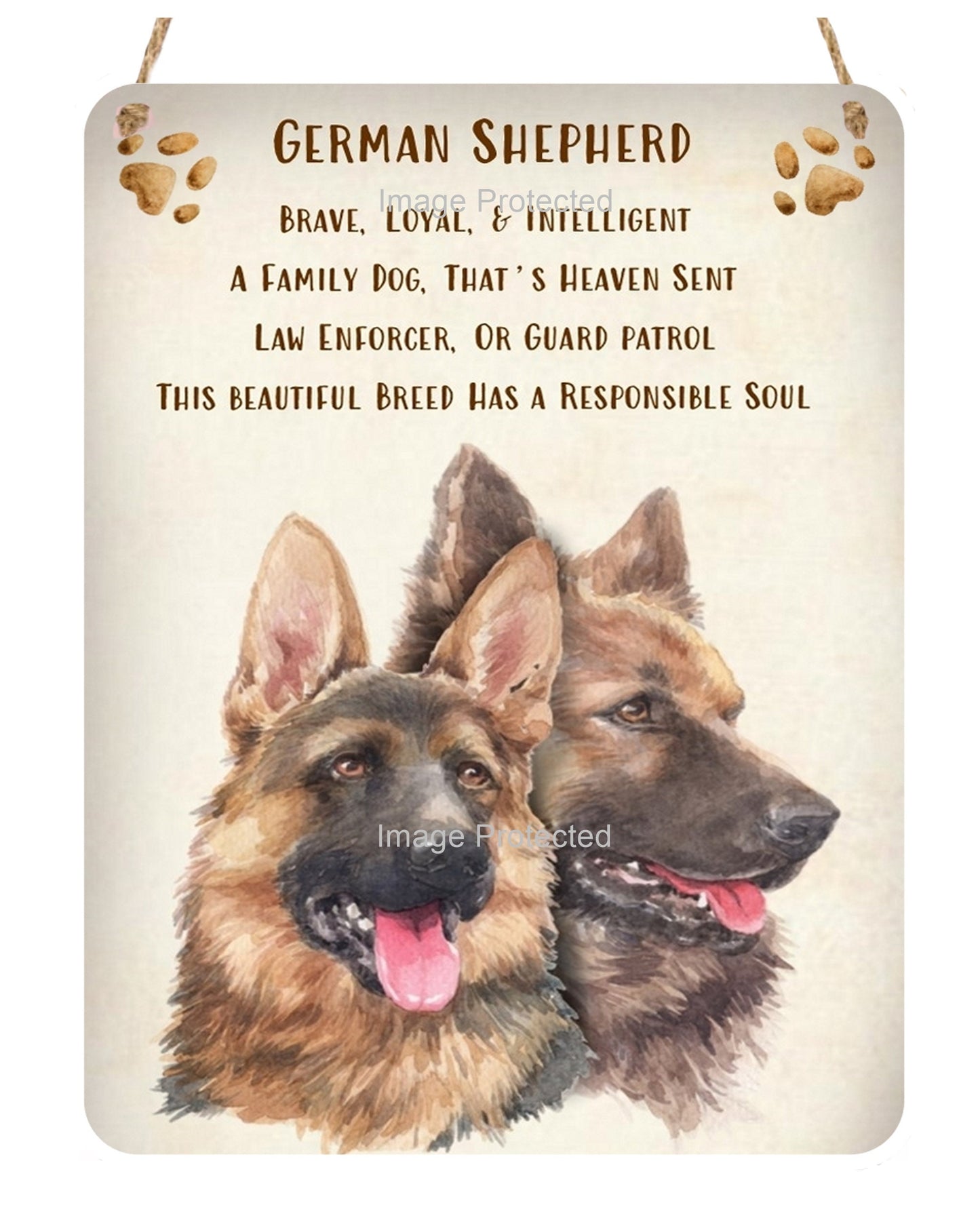 Metal Dog Sign - The German Shepherd Dog