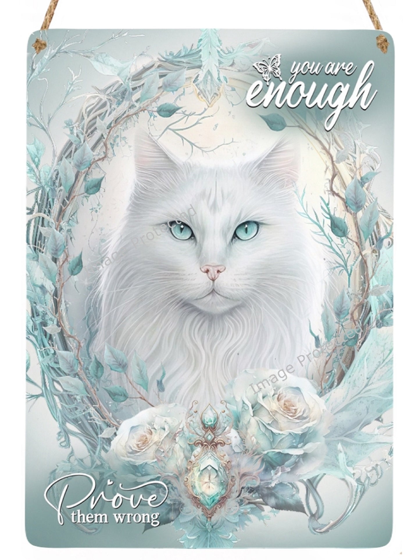 Ice Queen Cat Hanging Metal Sign: Motivational Art