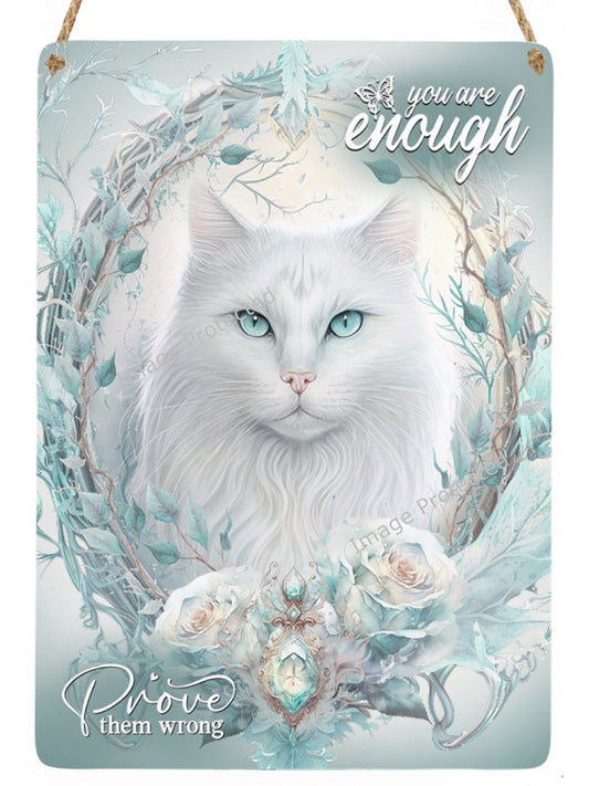 Ice Queen Cat Hanging Metal Sign: Motivational Art