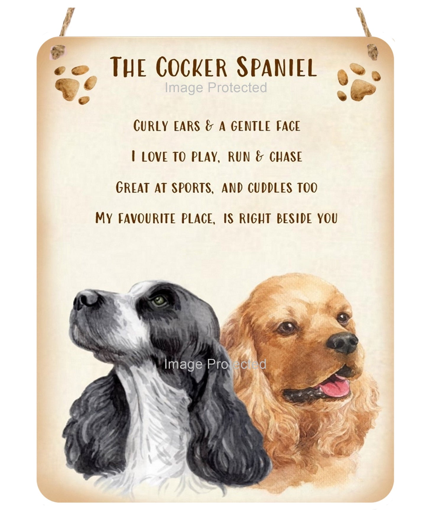 Metal Dog Sign - The Cocker Spaniel