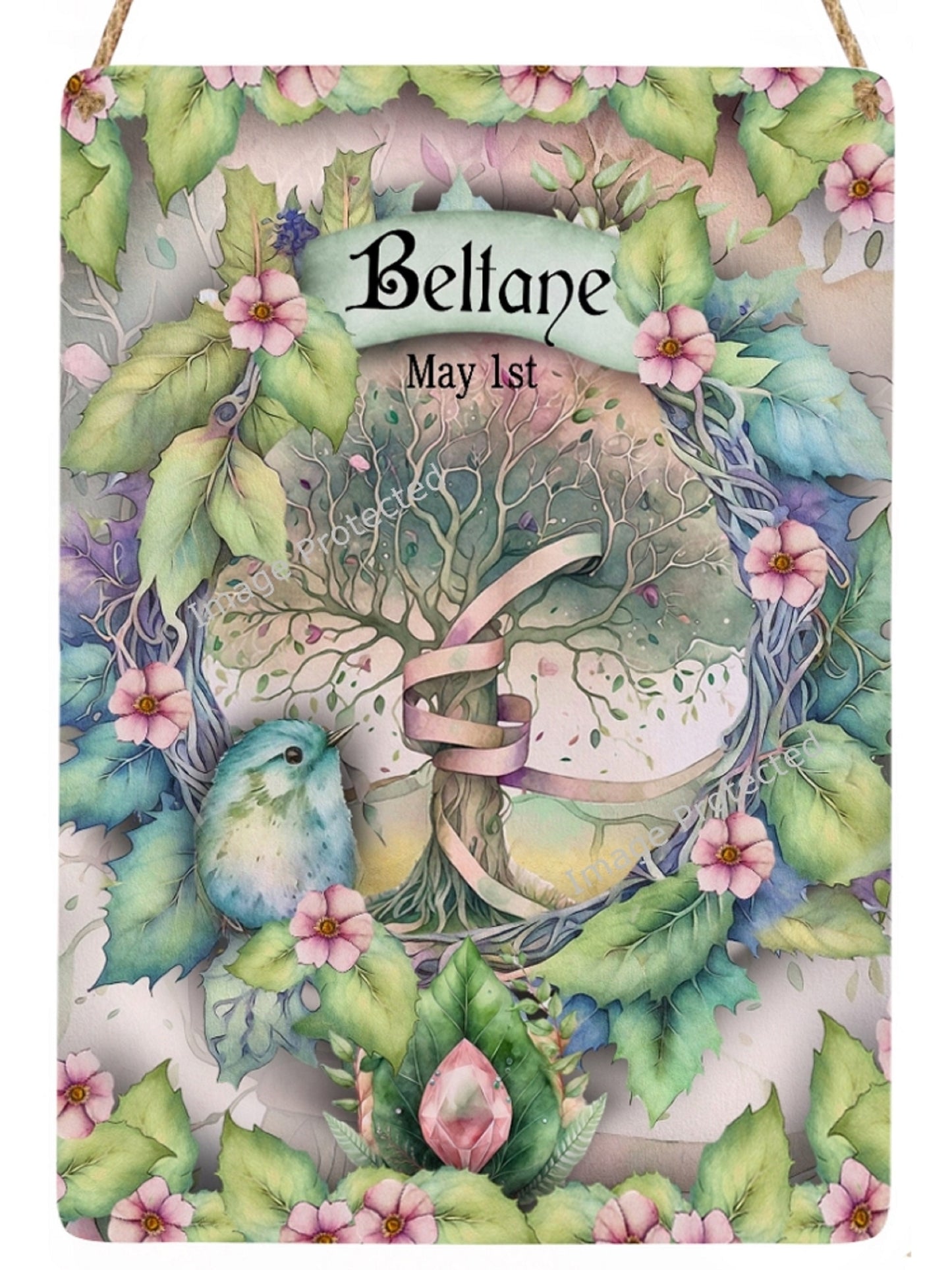 Hanging Metal Sabbat Signs - Litha, Inbolc, Lammas, Ostara, Mabon, Samhain, Yule, Beltane.