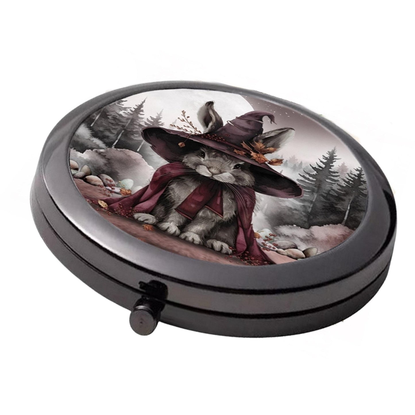 Witches Hare Compact Mirror - Smoke Black - Large Double Mirror