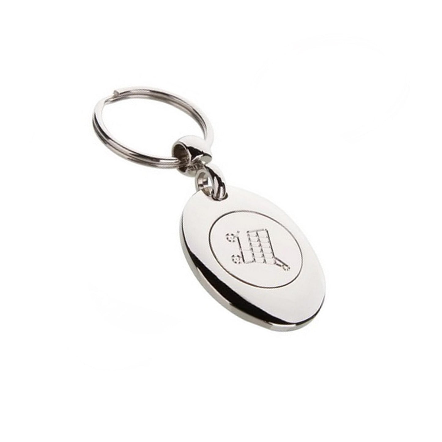 Cat & Rose Trolley Keyring: Shopping Cart Token