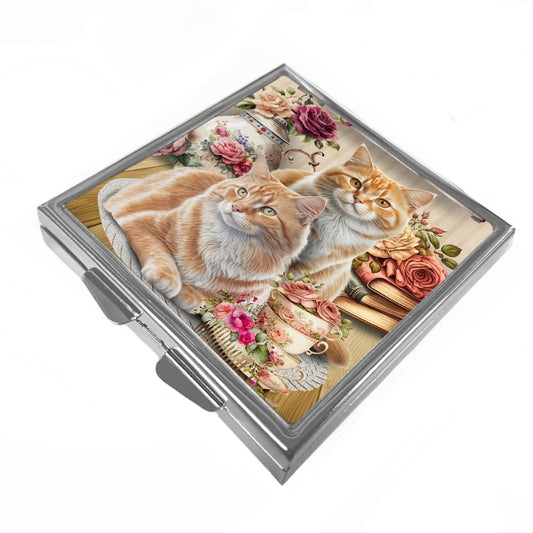 Square Pill/Trinket Box - Ginger Cats - Honey & Butters