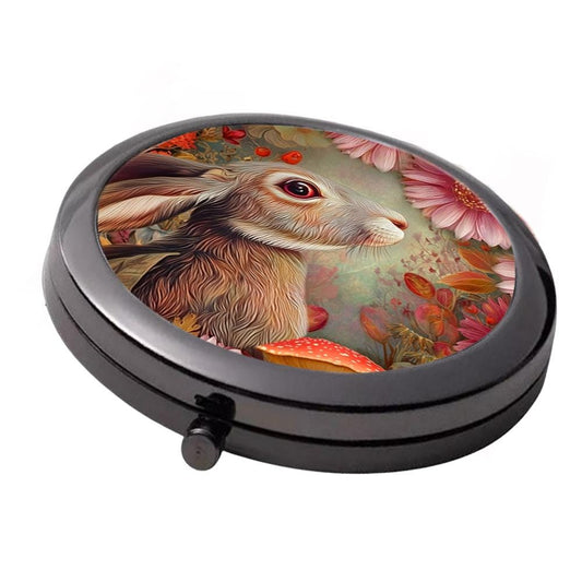 Spring Hare Compact Mirror: Smoke Black Finish, Double Mirror
