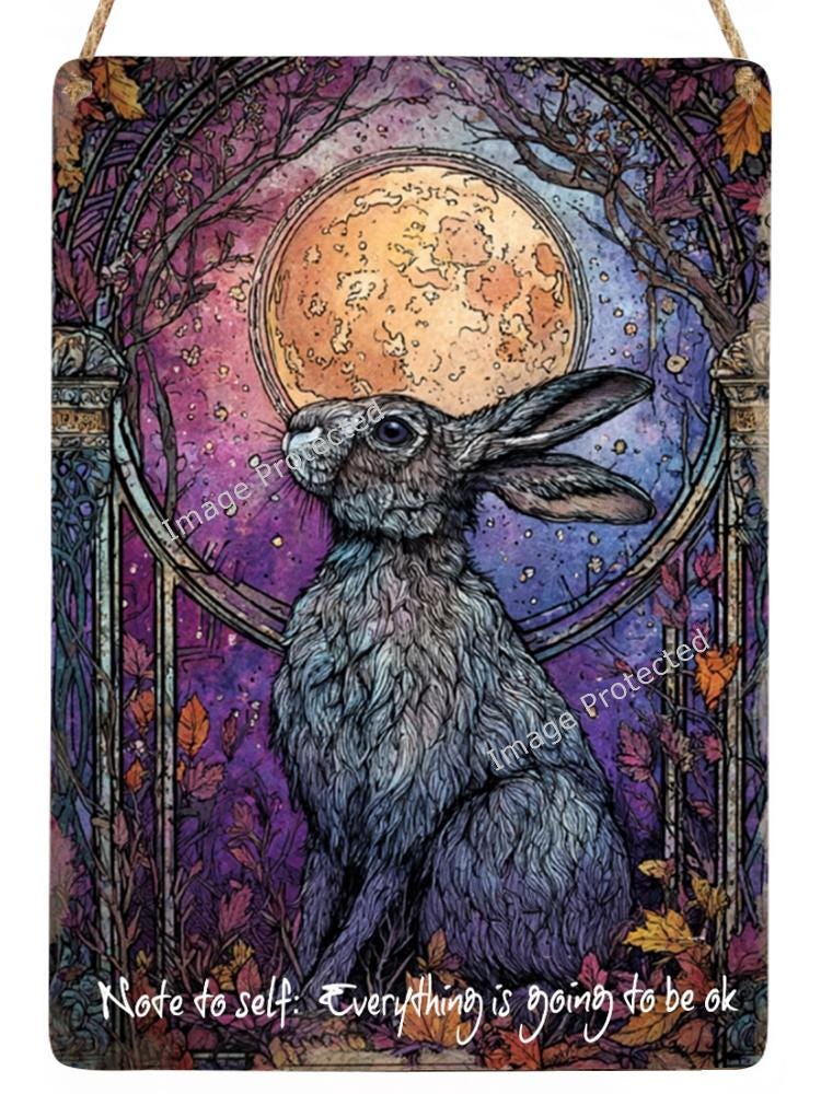 Mystic Hare Metal Sign – Motivational Quote Home Decor