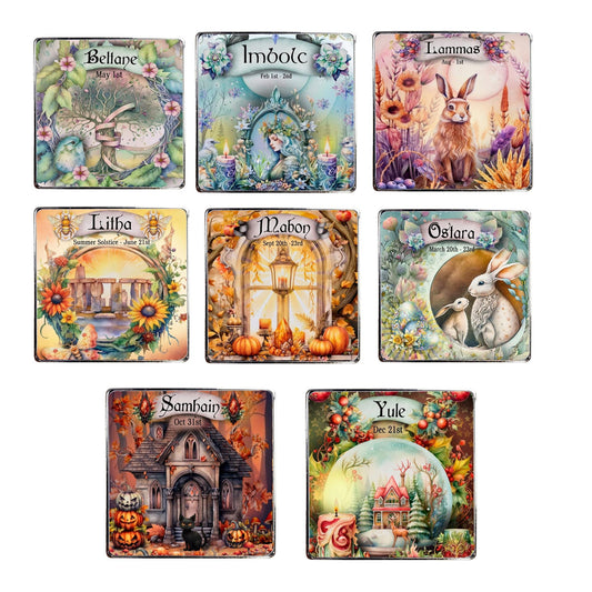 Fridge Magnets - Litha, Inbolc, Lammas, Ostara, Mabon, Samhain, Yule, Beltane.