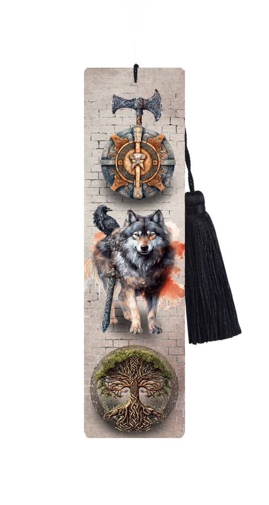 Large Metal Bookmark With Tassel - Vikings - Viking Bookmark