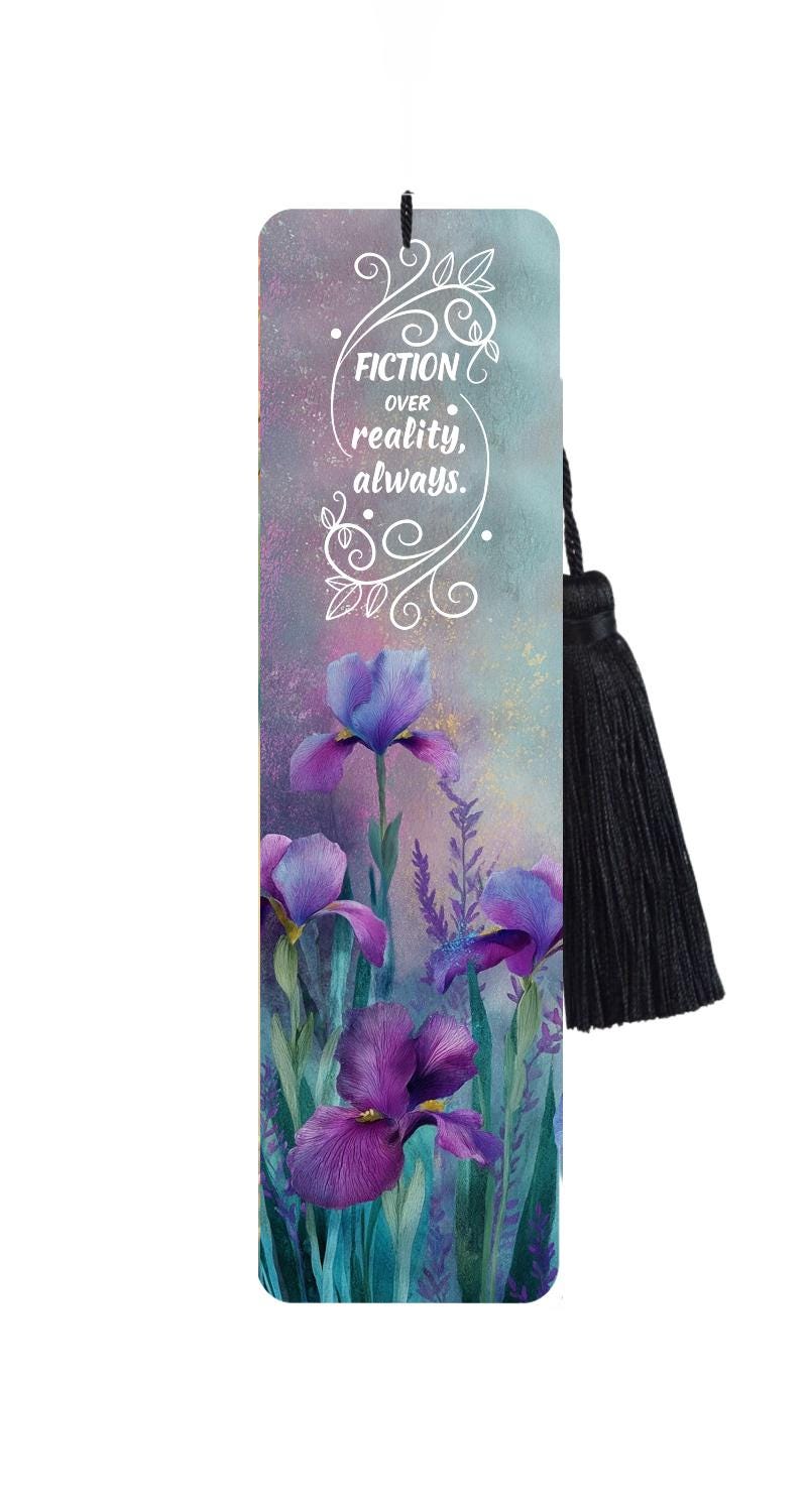 Floral Collection - Lilacs Metal Bookmark with Tassel: Funny Reader Gift