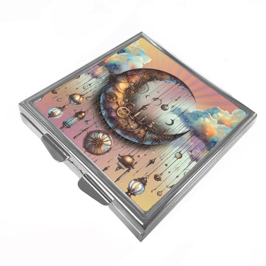 Square Pill/Trinket Box - Steampunk Moon
