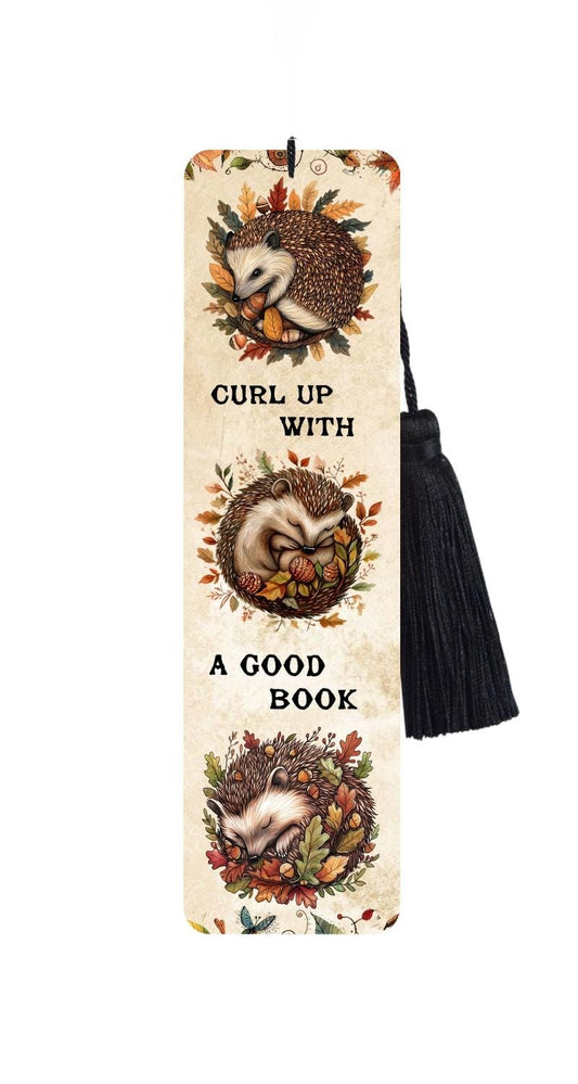 Hedgehog Metal Bookmark with Tassel: Funny Reader Gift