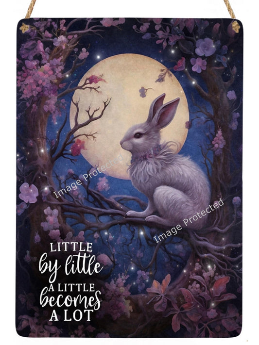 Mystic Hare Metal Sign: Motivational Quote Hanging Decor