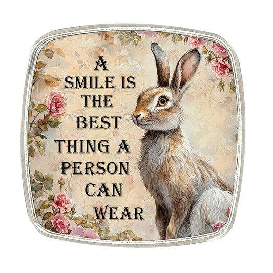 Hare Magnet: Chrome Finish Metal, Unique Design (6cm)