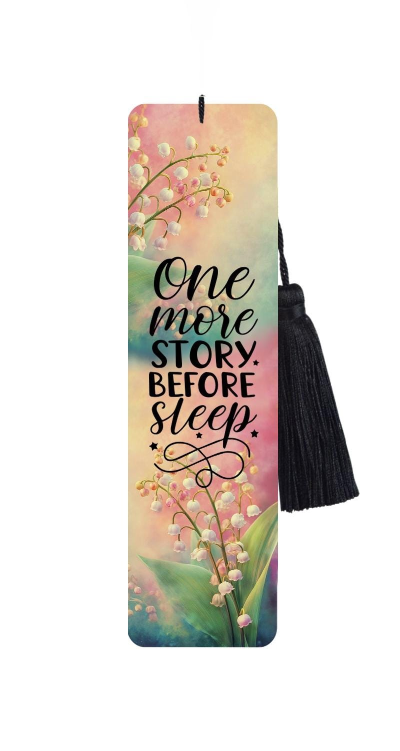 Floral Collection - Lily Of The Valley (Pinks)  Metal Bookmark with Tassel: Funny Reader Gift