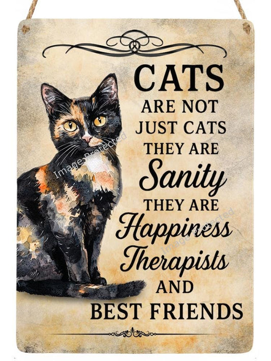 Tortoiseshell Cat Metal Wall Sign, Cat Lover Home Decor