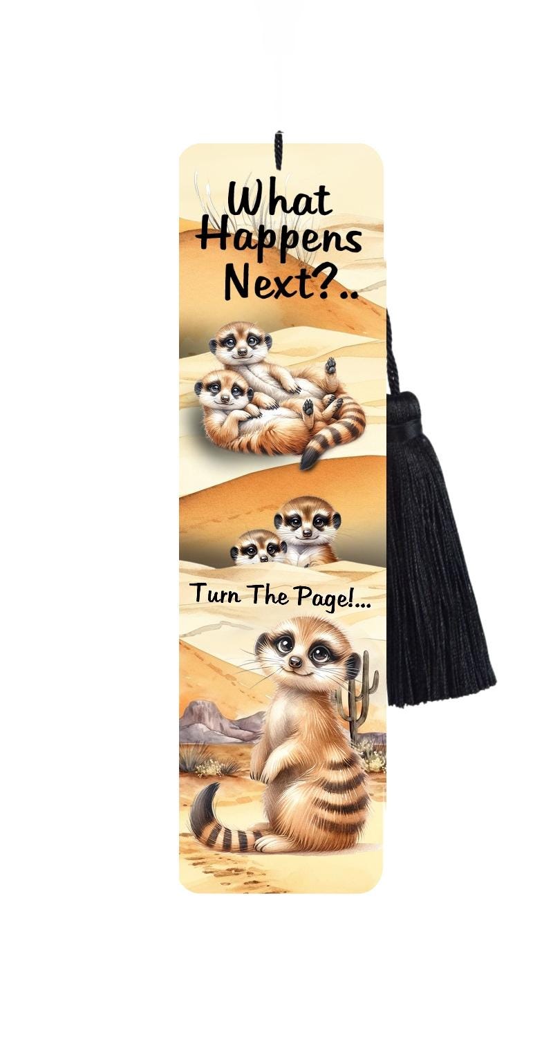 Meerkat Metal Bookmark with Tassel: Funny Reader Gift