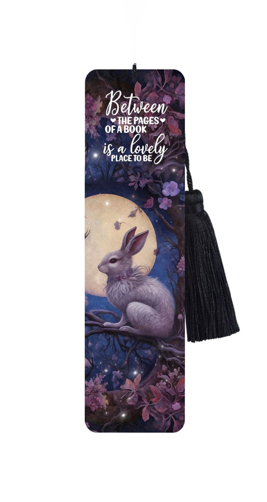Hare Bookmark: Large Metal Bookmark with Black Tassel