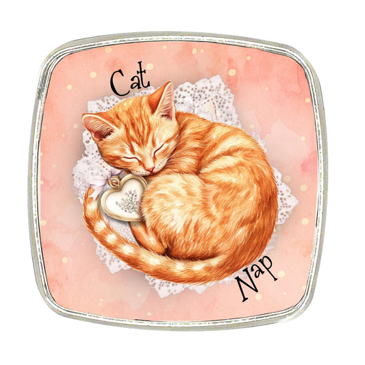Chrome Cat Magnet: Shabby Chic Cottage Core Decor