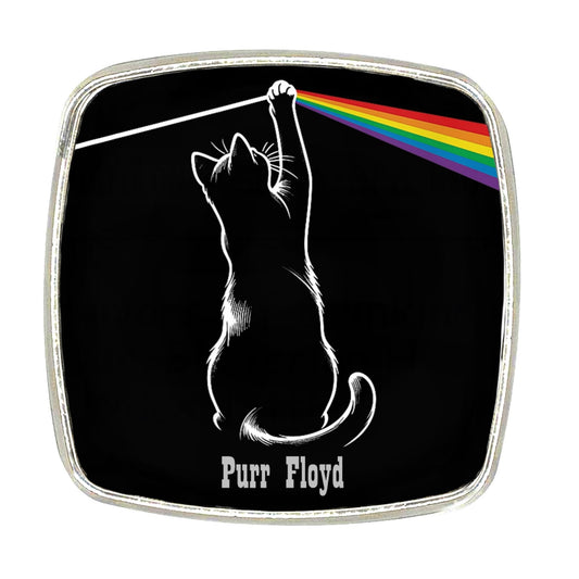 Cat Magnet - Chrome Finish Large Magnet - Purr Floyd