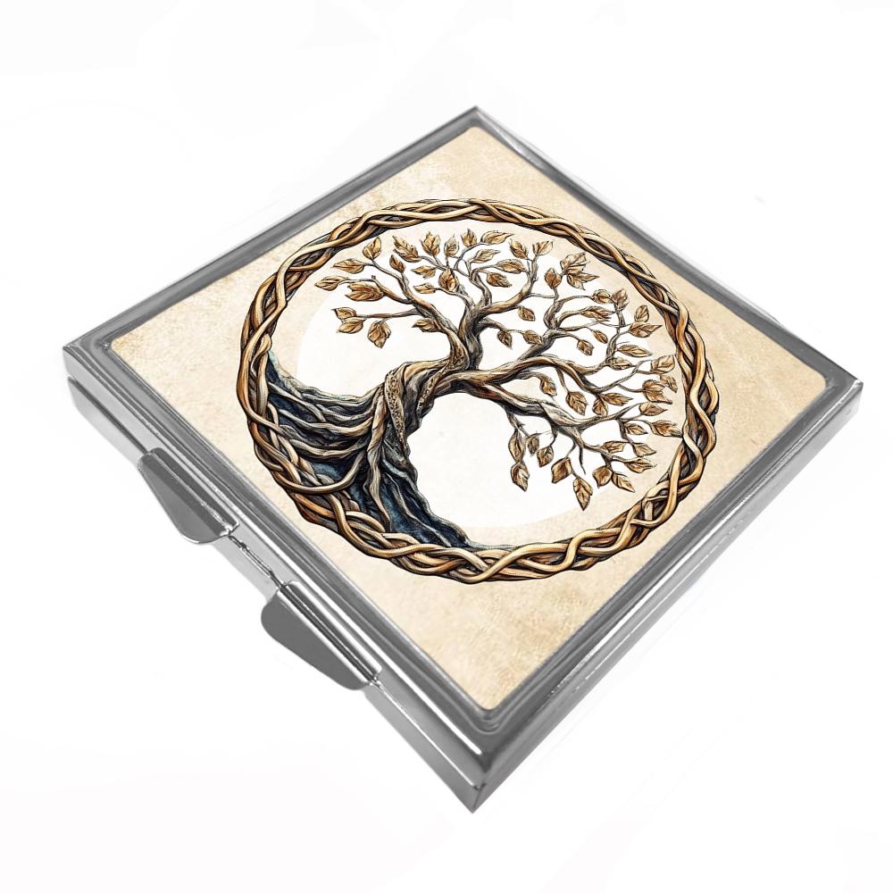 Tree of Life Trinket/Pill Box - Handmade Metal Keepsake