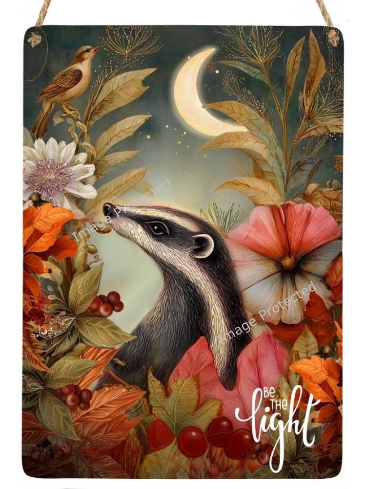 Hanging Metal Sign - Badger Sign - Motivational Quote - Be The Light