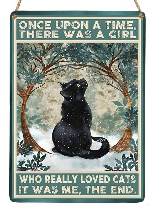 Funny Cat Lover Metal Sign: Retro Humor Home Decor