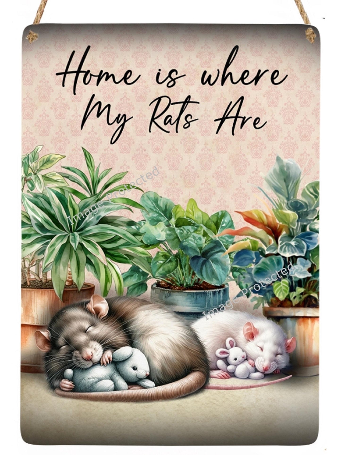 Pet Rat Sign – Home Is Where My Rats Are, Handmade Metal Sign