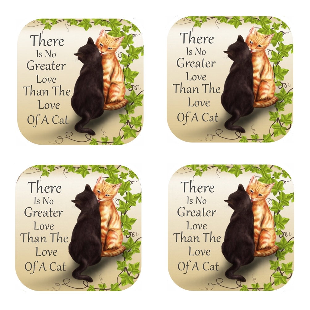 Cat Lover Coasters - Set of 4, Unique Handmade Design